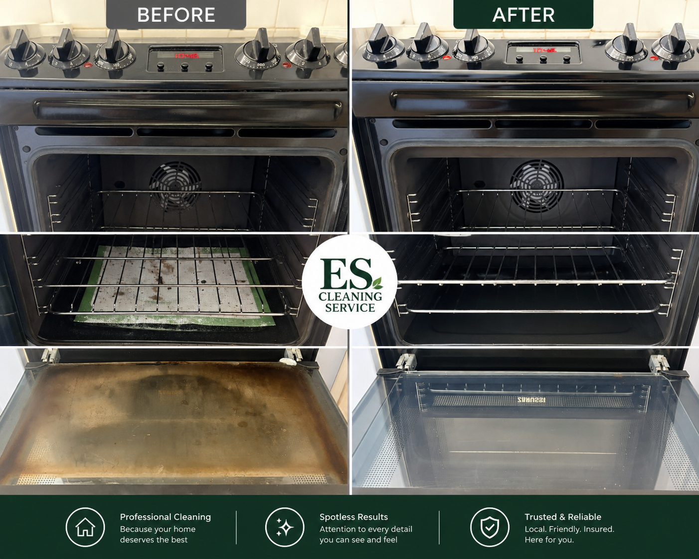 Before and after cleaning graphic